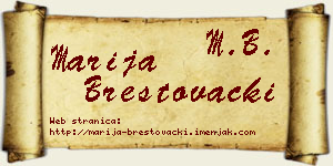 Marija Brestovački vizit kartica